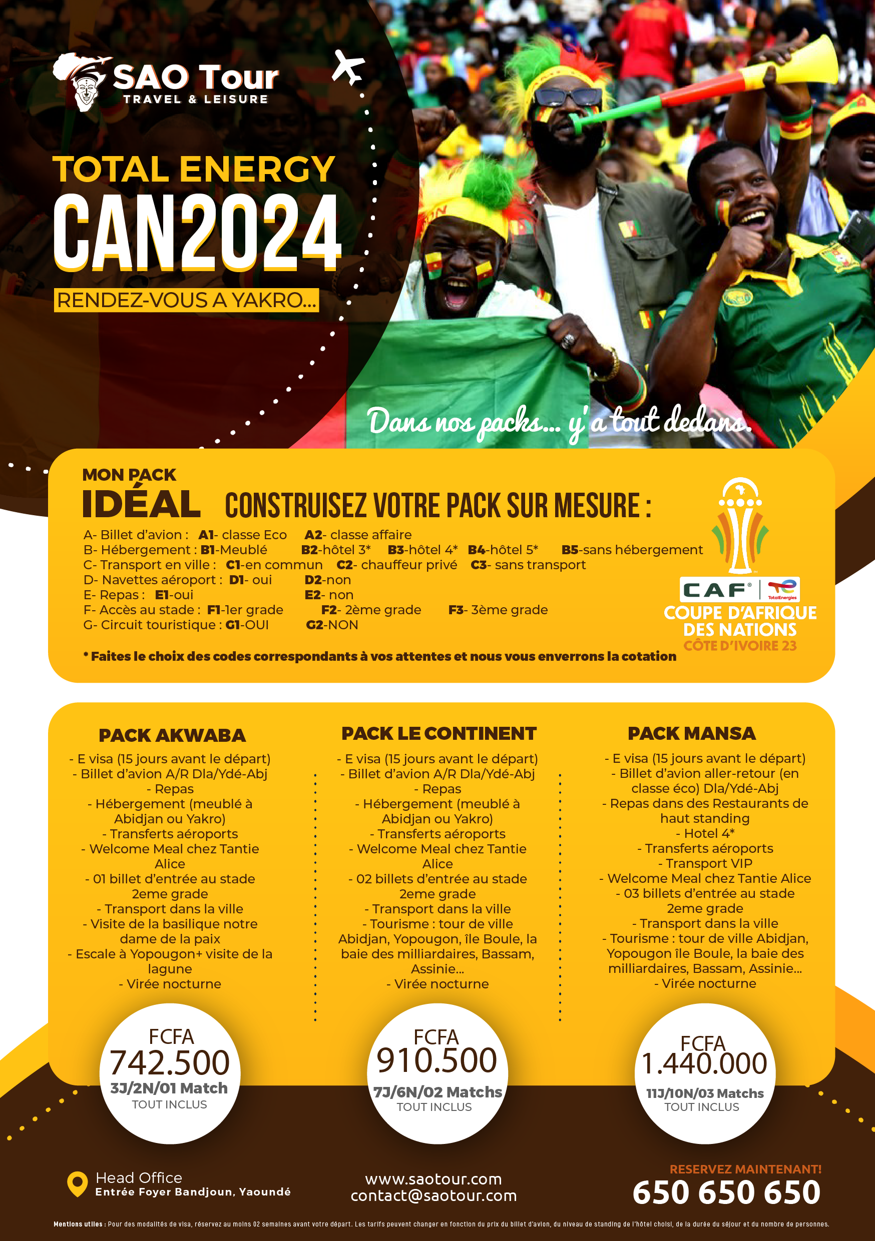 Rejoignez la fièvre de la Coupe d&rsquo;Afrique des Nations avec SAO Tour!